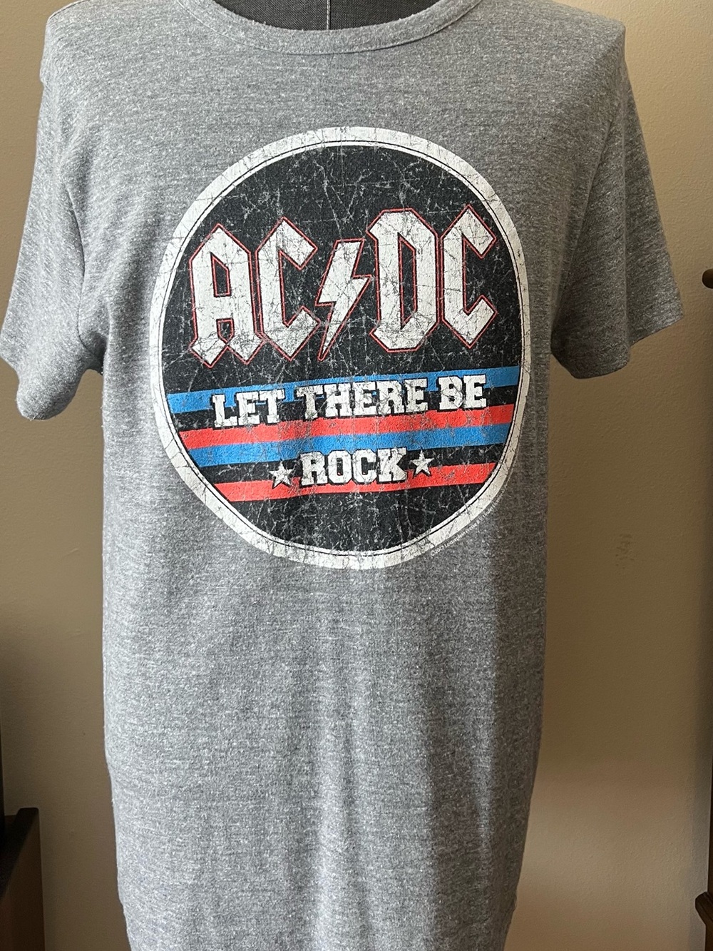 Chaser LA AC/DC Gray 'Let There Be Rock' Short Sleeve Tee L